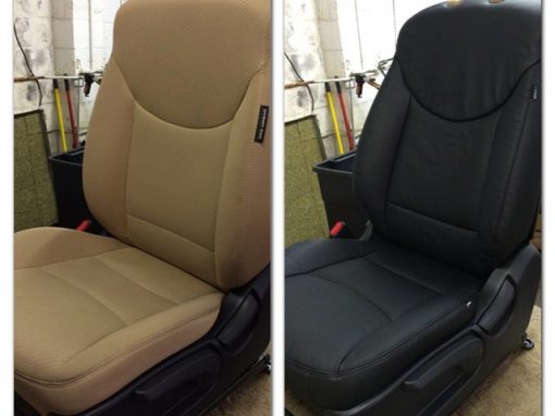 Changing tan cloth to black leather!